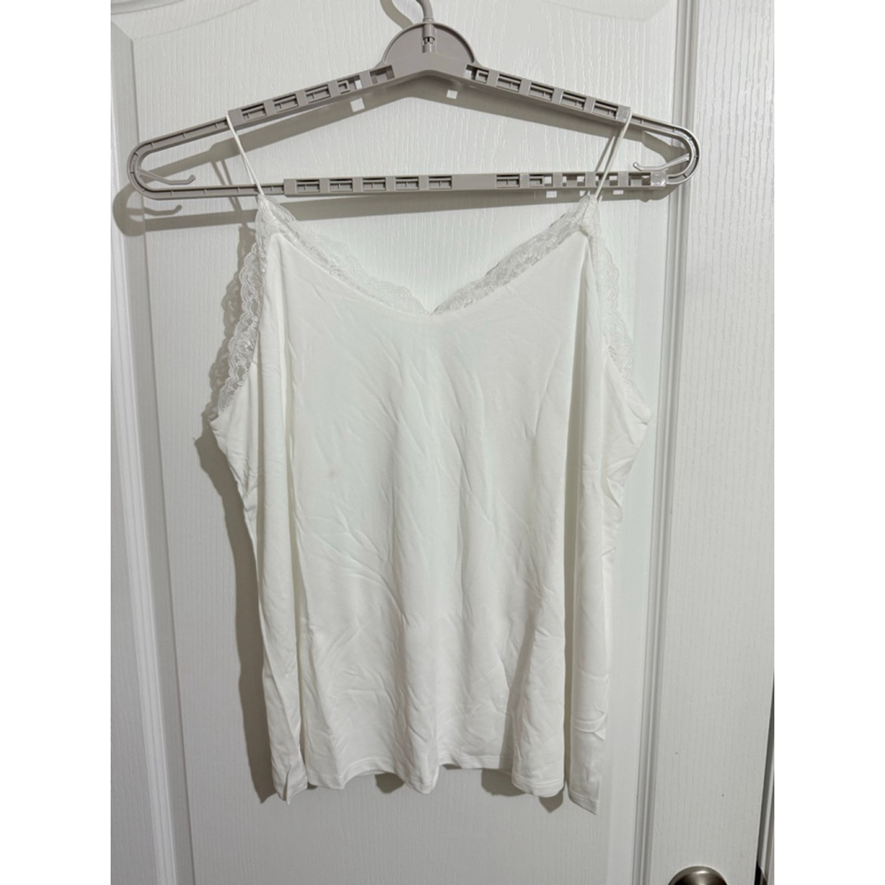 Women's Maurices White Lace Trim Cami Tank Top Plus Size XXL